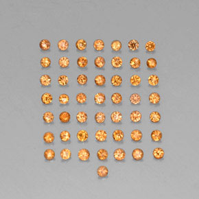 Pedras preciosas de safira laranja natural de  ct, corte redondo, VVS-VS