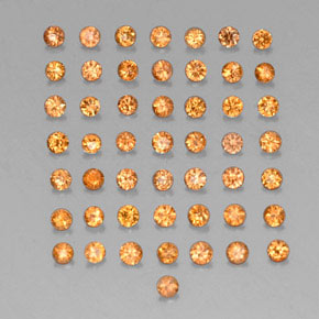 Pedras preciosas de safira laranja natural de  ct, corte redondo, VVS-VS
