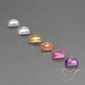 Pedras preciosas de Safira Multicolorido natural de 1.93 ct, Corte Octógono / Esmeralda, VVS-VS