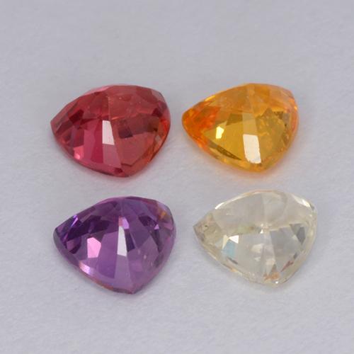 Pedras preciosas de safira multicolorido natural de 1,26 ct, trillion, VVS-VS