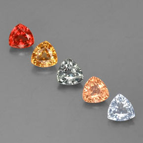 Pedras preciosas de safira multicolorido natural de  ct, trillion, VVS-VS