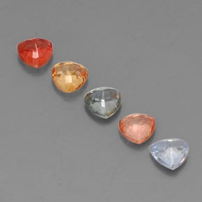 Pedras preciosas de safira multicolorido natural de  ct, trillion, VVS-VS