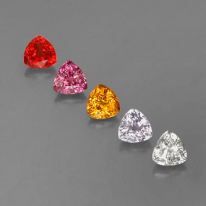 Pedras preciosas de safira multicolorido natural de 1,87 ct, trillion, VVS-VS