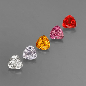 Pedras preciosas de safira multicolorido natural de 1,87 ct, trillion, VVS-VS