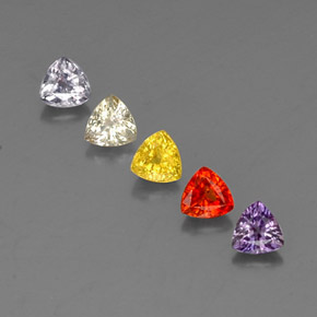 Pedras preciosas de Safira Multicolorido natural de 1.77 ct, Trilhão, VVS-VS