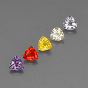 Pedras preciosas de Safira Multicolorido natural de 1.77 ct, Trilhão, VVS-VS