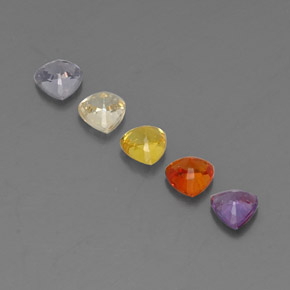 Pedras preciosas de Safira Multicolorido natural de 1.77 ct, Trilhão, VVS-VS