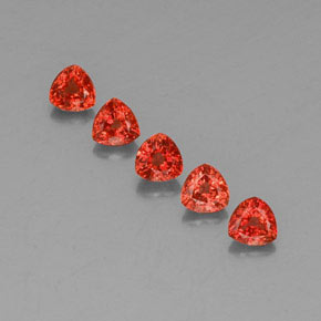 Pedras preciosas de safira laranja natural de 1,87 ct, trillion, VVS-VS