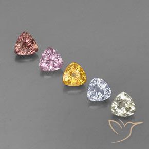 Pedras preciosas de safira multicolorido natural de 1,85 ct, trillion, VVS-VS