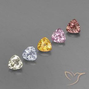 Pedras preciosas de safira multicolorido natural de 1,85 ct, trillion, VVS-VS