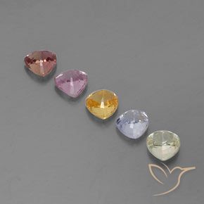 Pedras preciosas de safira multicolorido natural de 1,85 ct, trillion, VVS-VS