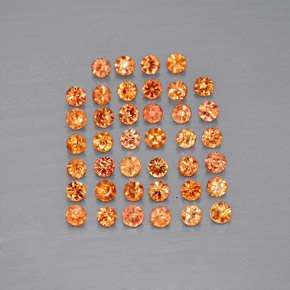 Pedras preciosas de safira laranja natural de  ct, corte redondo, VVS