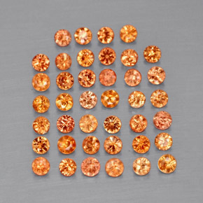 Pedras preciosas de safira laranja natural de  ct, corte redondo, VVS