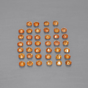 Pedras preciosas de safira laranja natural de  ct, corte redondo, VVS