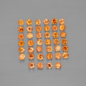 Pedras preciosas de safira laranja natural de  ct, corte redondo, VVS-VS