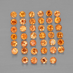 Pedras preciosas de safira laranja natural de  ct, corte redondo, VVS-VS
