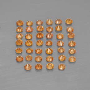 Pedras preciosas de safira laranja natural de  ct, corte redondo, VVS-VS