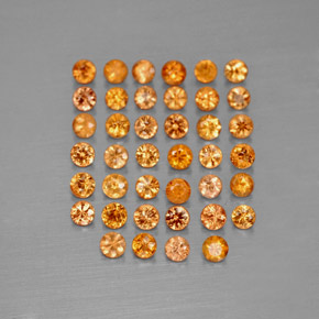 Pedras preciosas de safira laranja natural de  ct, corte redondo, VVS-VS