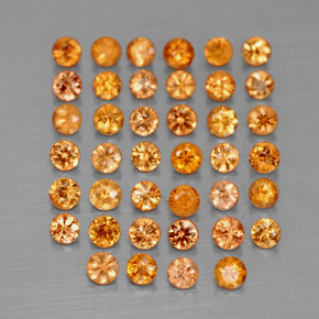 Pedras preciosas de safira laranja natural de  ct, corte redondo, VVS-VS