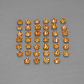 Pedras preciosas de safira laranja natural de  ct, corte redondo, VVS-VS
