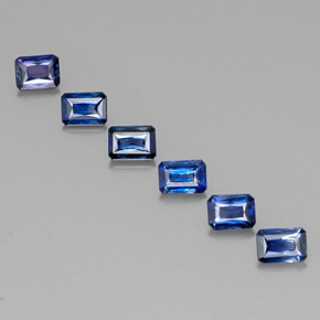Pedras preciosas de safira azul natural de  ct, corte esmeralda, VVS-VS