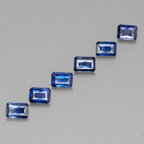 Pedras preciosas de safira azul natural de  ct, corte esmeralda, VVS-VS