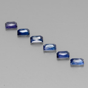 Pedras preciosas de safira azul natural de  ct, corte esmeralda, VVS-VS