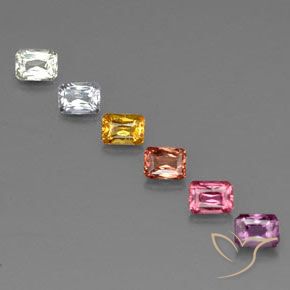 Pedras preciosas de Safira Multicolorido natural de 1.83 ct, Corte Octógono / Esmeralda, VVS-VS