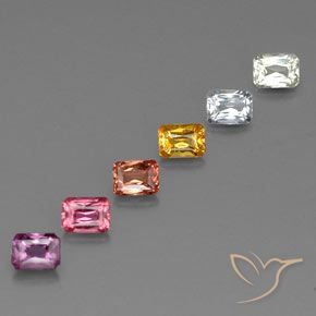 Pedras preciosas de Safira Multicolorido natural de 1.83 ct, Corte Octógono / Esmeralda, VVS-VS