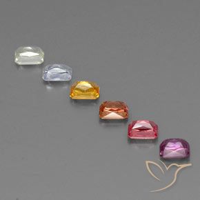 Pedras preciosas de Safira Multicolorido natural de 1.83 ct, Corte Octógono / Esmeralda, VVS-VS