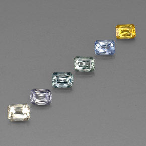 Pedras preciosas de safira multicolorido natural de  ct, corte esmeralda, VVS-VS