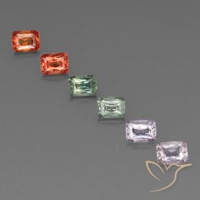 Pedras preciosas de Safira Multicolorido natural de 1.62 ct, Corte Octógono / Esmeralda, VVS-VS