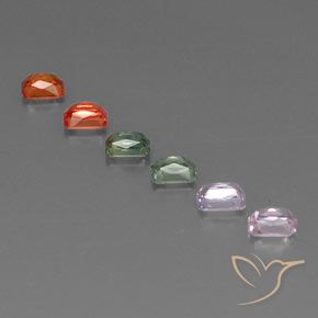 Pedras preciosas de Safira Multicolorido natural de 1.62 ct, Corte Octógono / Esmeralda, VVS-VS