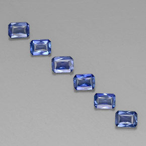 Pedras preciosas de safira azul natural de  ct, corte esmeralda, VVS-VS