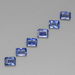 Pedras preciosas de safira azul natural de  ct, corte esmeralda, VVS-VS