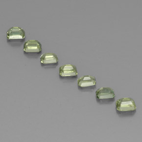 Pedras preciosas de safira verde natural de 2,07 ct, corte esmeralda, VS