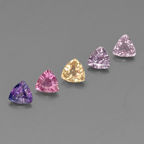 Pedras preciosas de safira multicolorido natural de  ct, trillion, VVS-VS