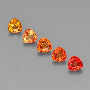 Pedras preciosas de safira multicolorido natural de 1,93 ct, trillion, VVS-VS