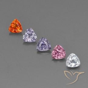 Pedras preciosas de safira multicolorido natural de 1,50 ct, trillion, VVS-VS