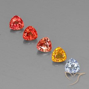 Pedras preciosas de safira multicolorido natural de 1,78 ct, trillion, VVS-VS