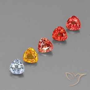 Pedras preciosas de safira multicolorido natural de 1,78 ct, trillion, VVS-VS