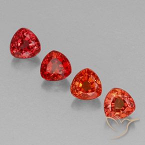 Pedras preciosas de safira laranja natural de 1,62 ct, trillion, VS