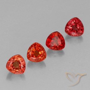 Pedras preciosas de safira laranja natural de 1,62 ct, trillion, VS