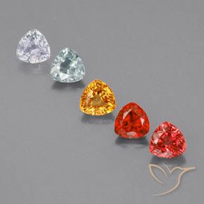Pedras preciosas de safira multicolorido natural de 1,78 ct, trillion, VS
