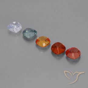 Pedras preciosas de safira multicolorido natural de 1,78 ct, trillion, VS