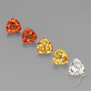 Pedras preciosas de safira multicolorido natural de 2,09 ct, trillion, VVS-VS