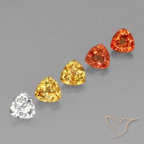 Pedras preciosas de safira multicolorido natural de 2,09 ct, trillion, VVS-VS