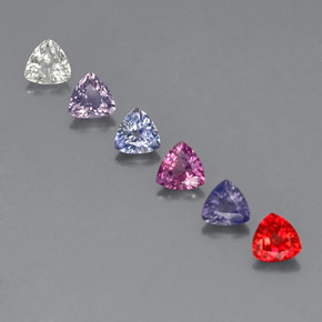 Pedras preciosas de safira multicolorido natural de 1,80 ct, trillion, VVS-VS