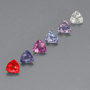 Pedras preciosas de safira multicolorido natural de 1,80 ct, trillion, VVS-VS