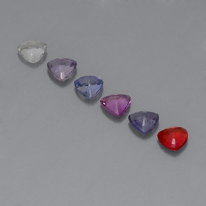 Pedras preciosas de safira multicolorido natural de 1,80 ct, trillion, VVS-VS